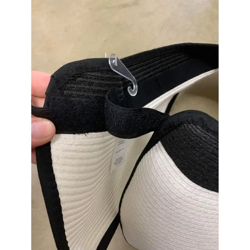 NWT Westloop Packable Adjustable Womens Visor Black/White Y2K Granny Demure Z2